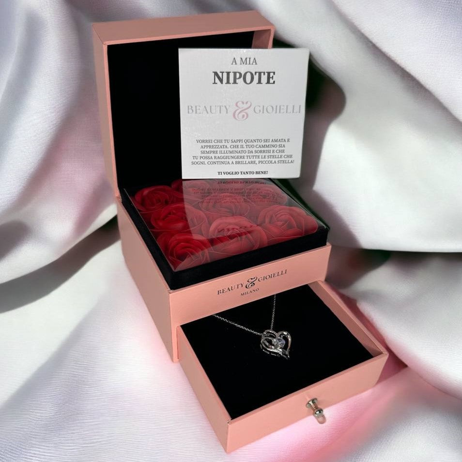 COLLANA - LOVELY + COFANETTO CON ROSE E BIGLIETTO DEDICA IN REGALO!